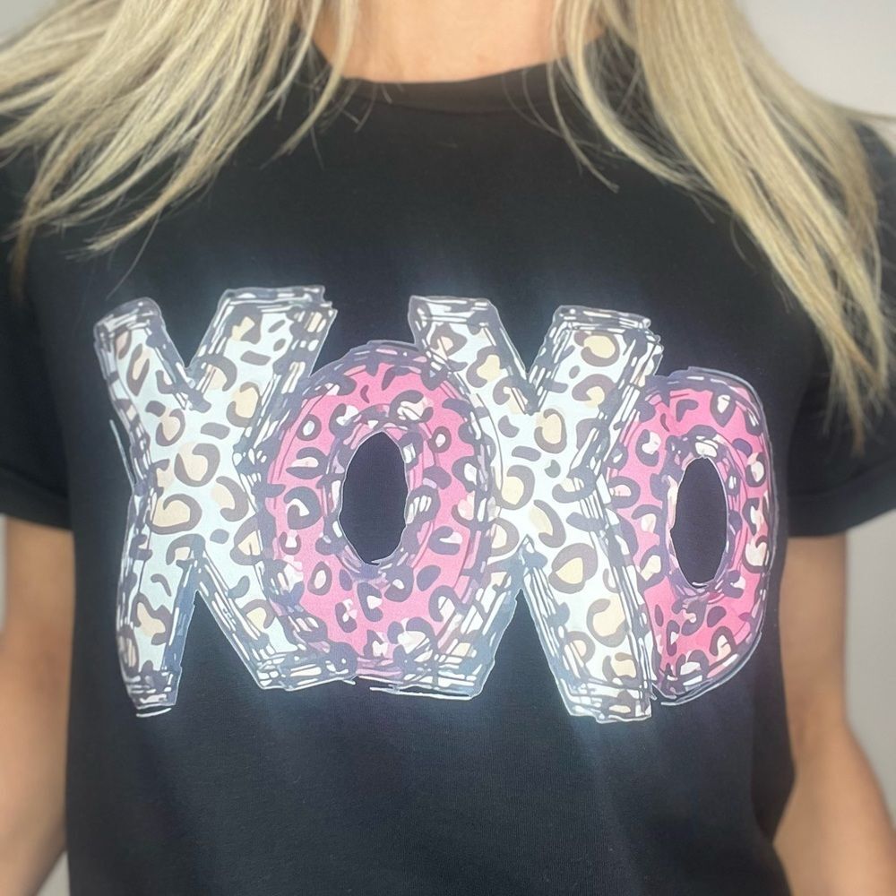 Kids Black XOXO Graphic T-Shirt